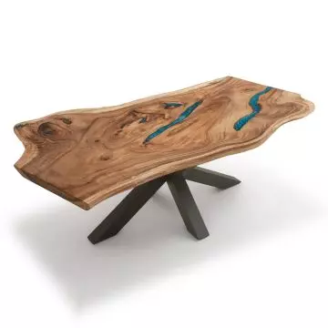 Natural Live Edge Slab Reclaimed Wood Coffee Table - Woodwaves