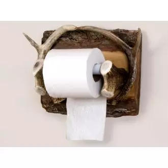 Cedar Lake Log Toilet Paper Holder with Wooden Rod