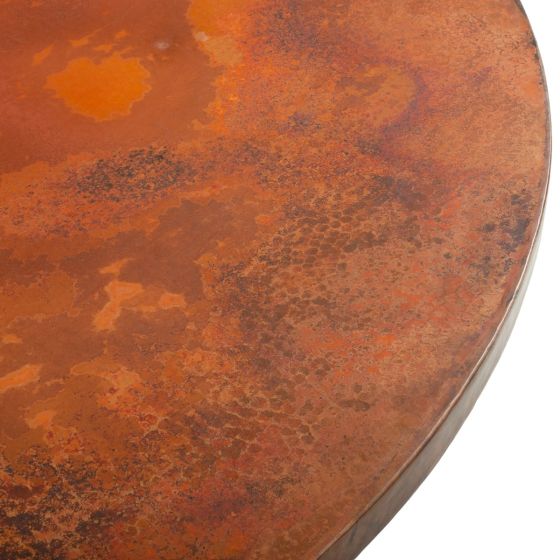 Hammered Copper Pedestal Dining Table   Hammered Copper Detail 