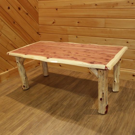 Red Cedar Log Dining Table - 36" W x 60" L