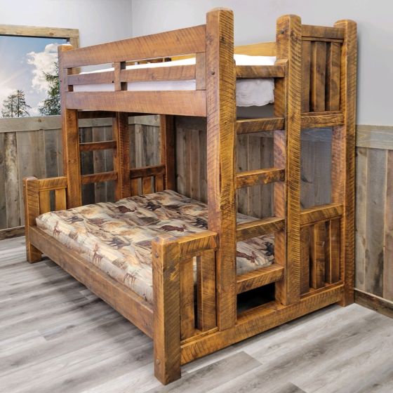 Rustic Rough Sawn Timber Bunk Bed