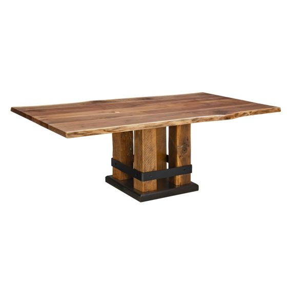 Timber Forged Rustic Square Base Dining Table 
