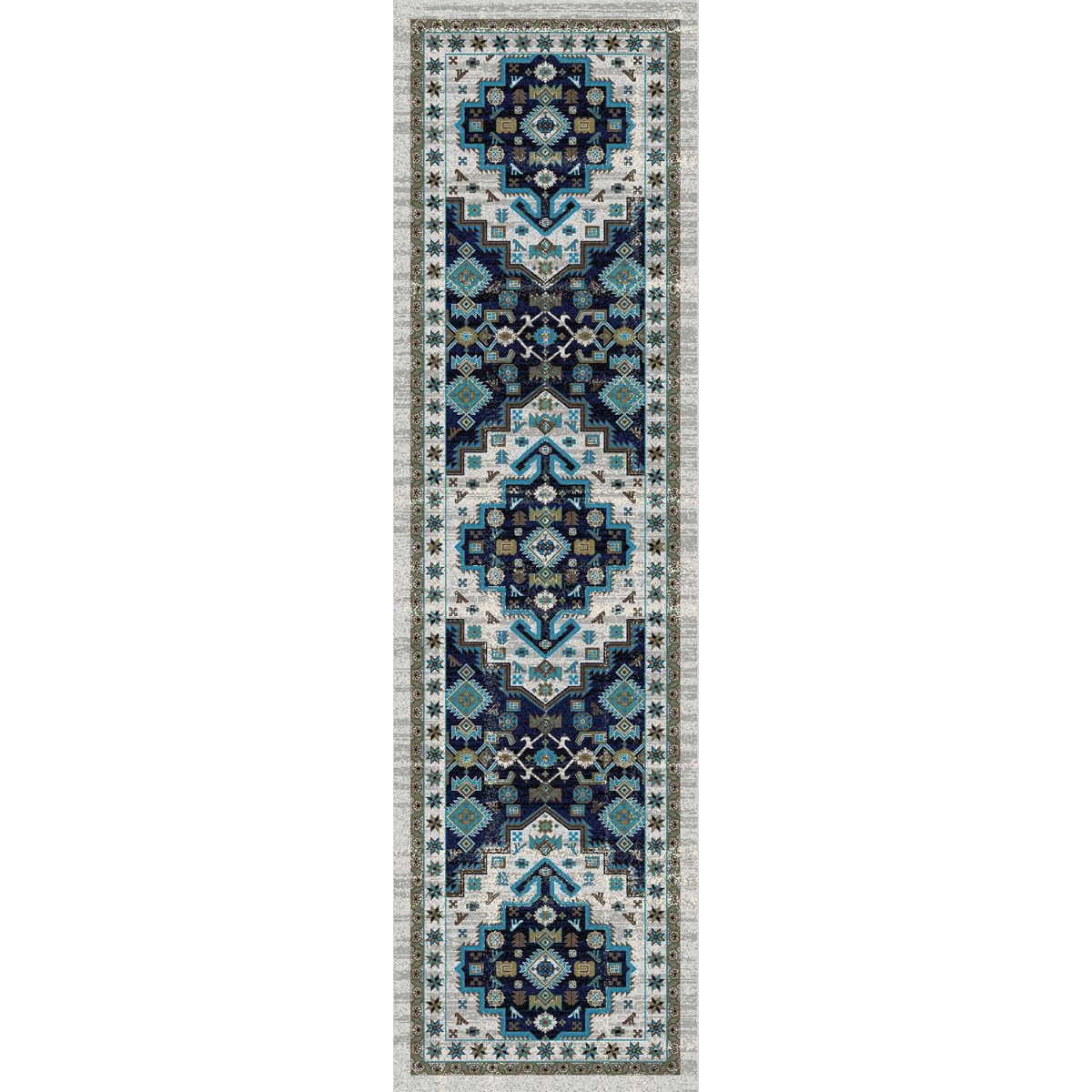 Persian Version Dusk Blue Runner Rug