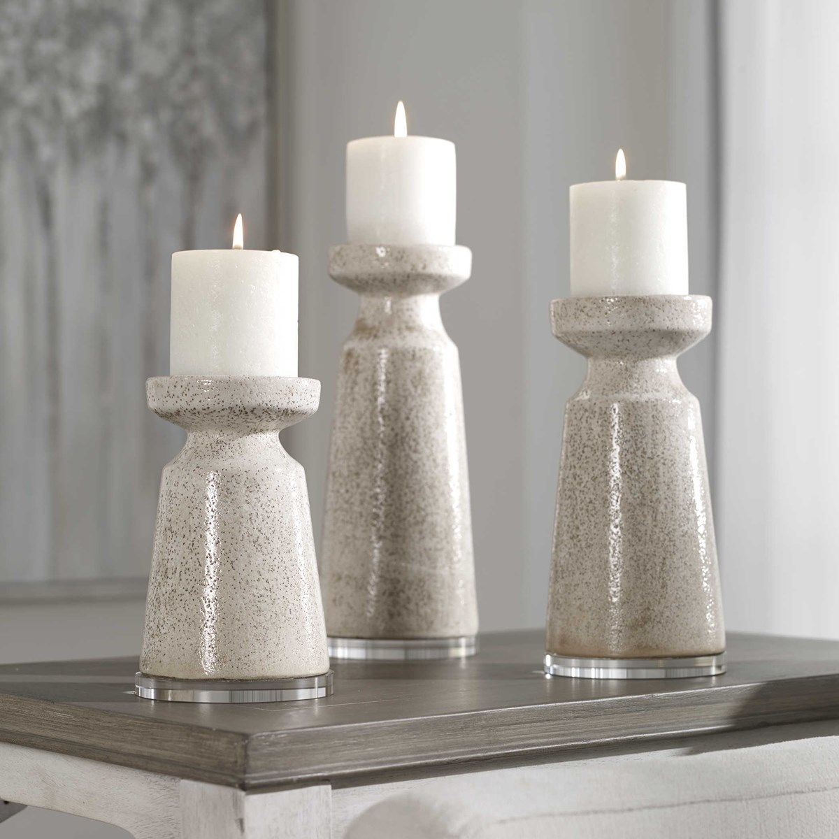 Tall candle shop holder set