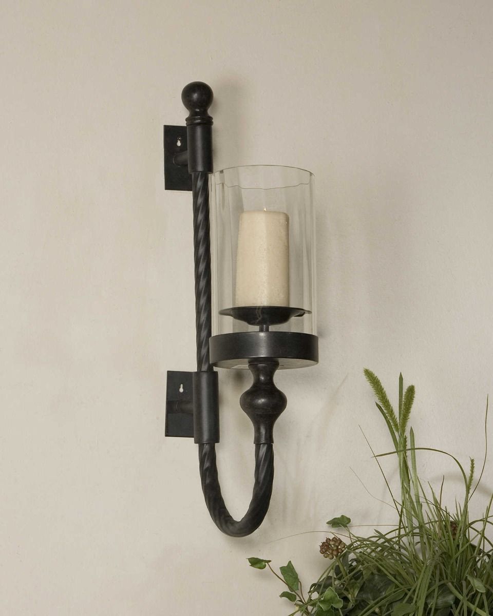 Simple Sconce Collection  Copper Candle Wall Sconce - Lantern & Scroll