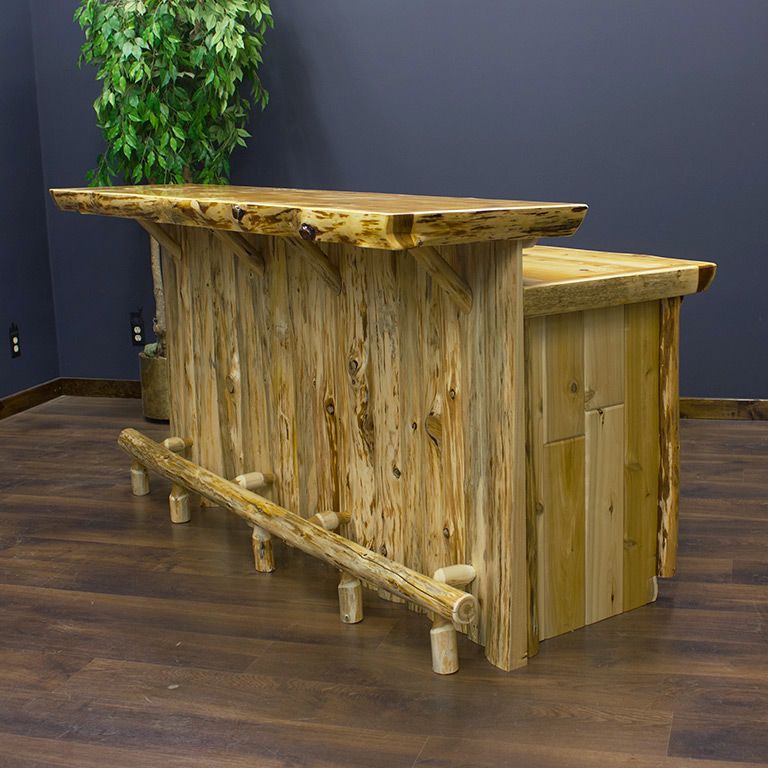 Reclaimed wood bar made from old barn wood