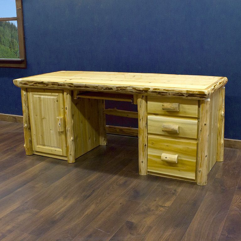 Large Reclaimed Wood Office Desk, Barnwood Computer Desk