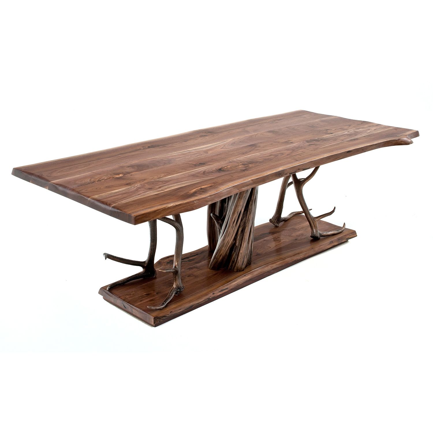 Elk Lake Natural Wood Stump Base Dining Table - Log Furniture Place