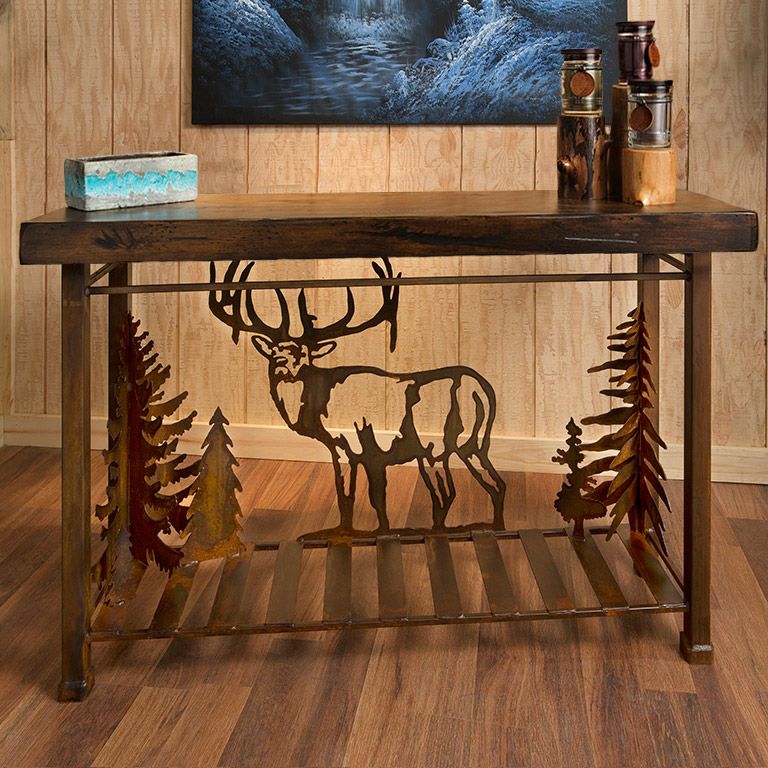Wood Metal Elk 3 Scene Sofa Table