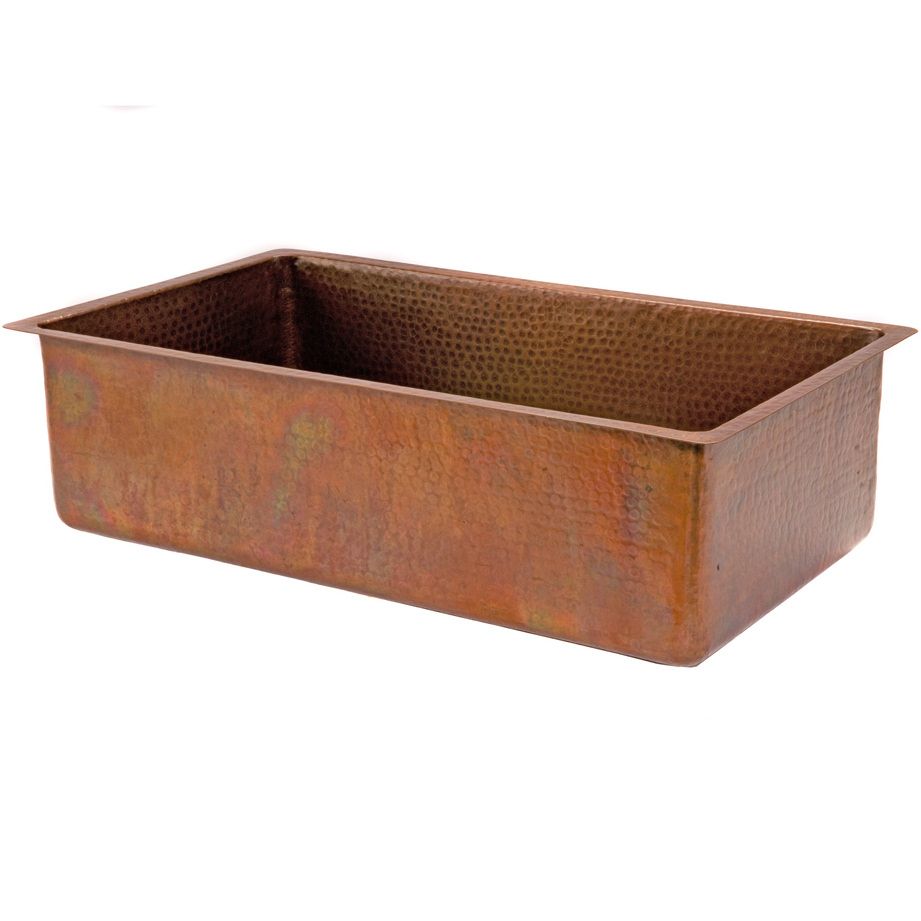 Single Bowl Copper Kitchen Sink Hammered Antique-Stock Clearance