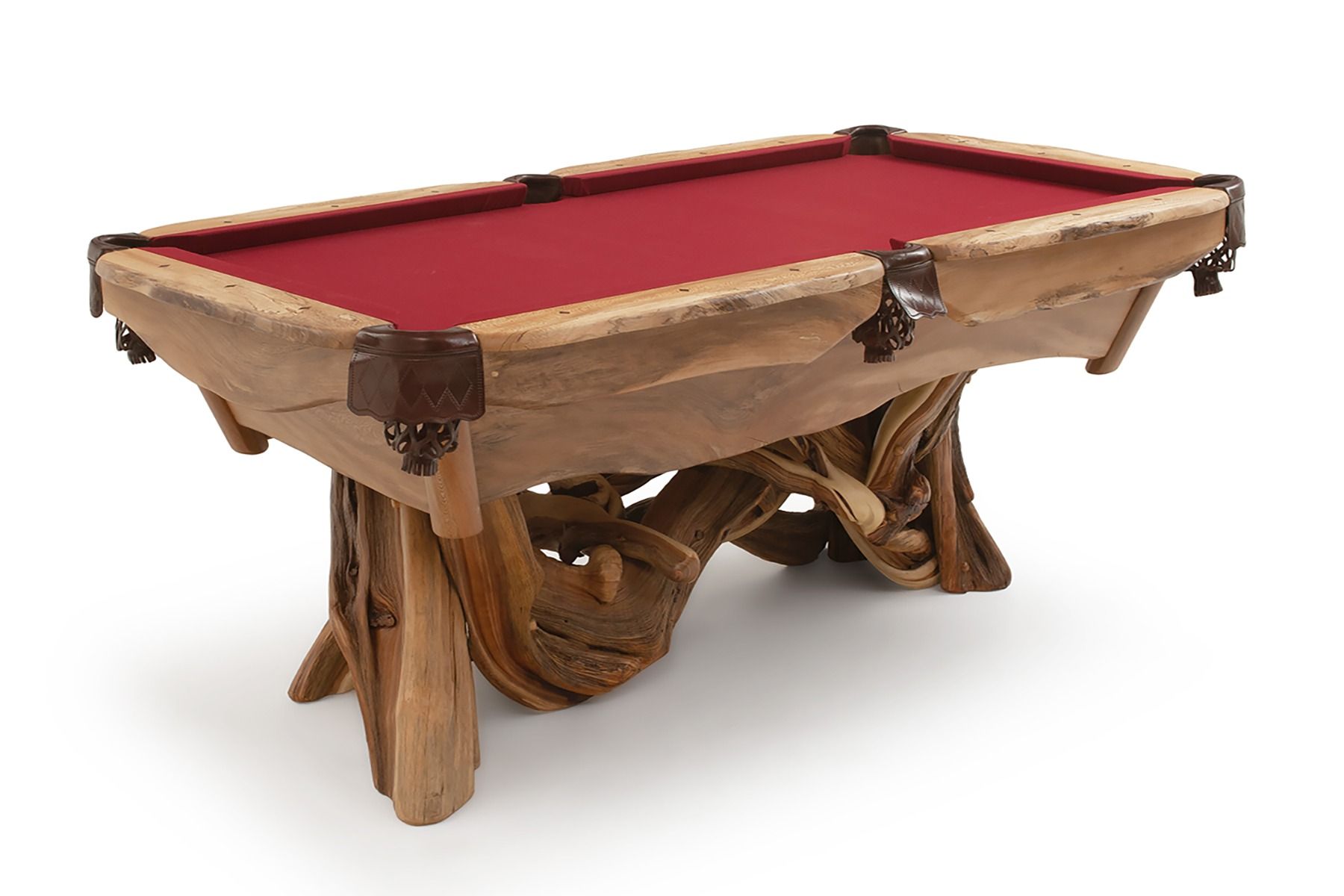 Rustic Juniper and Burl Wood Pool Table