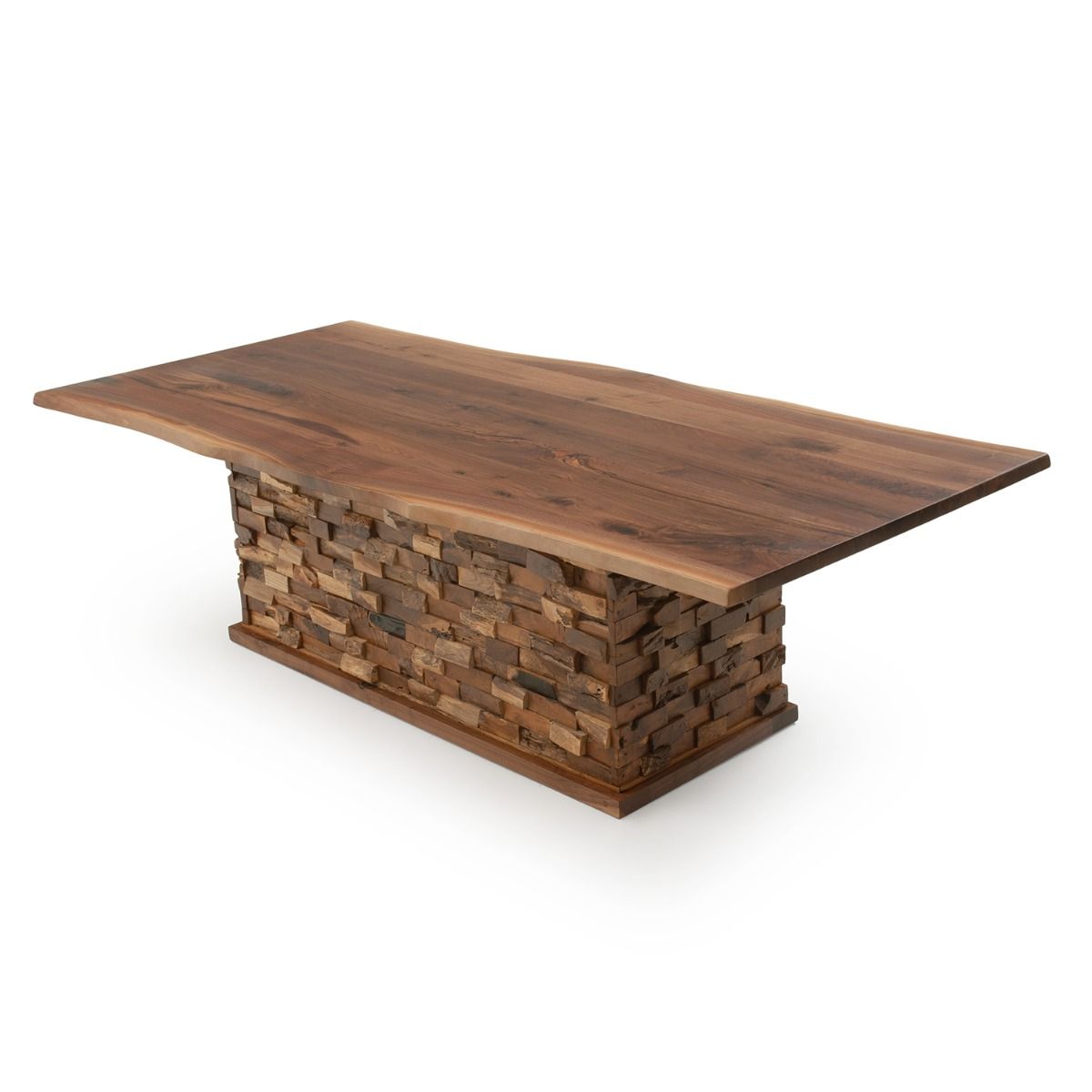 Modern Rustic Stacked Brick Dining Table