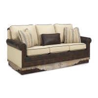 Cameron Tease Upholstered Barn Wood Queen Sleeper Sofa