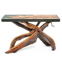 A River Runs Through It Natural Wood Sofa Table - Juniper Tabletop