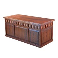 Alma Hammered Copper 5 Drawer Executive Desk - Front View