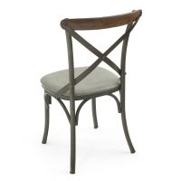 Iron X Rustic Upholstered Dining Chair - Pencil Gray Leather