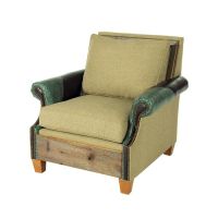 Norfolk Upholstered Barn Wood Lounge Chair - Edward
