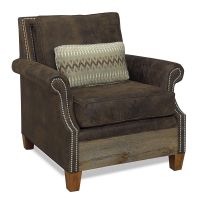 Norfolk Upholstered Barn Wood Lounge Chair - Rain