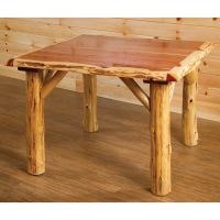 Red Cedar Log Dining Table - 42" Square