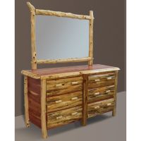 Rust Valley Red Cedar 6 Drawer Dresser & Log Dresser Mirror