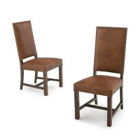 Classic Elegant Dining Chair - Bomber Jacket Brown Top Grain Leather