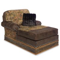 Rustic Range Upholstered Barn Wood Chaise Lounge - Grace