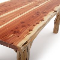 Red Cedar River Edge Log Dining Table
