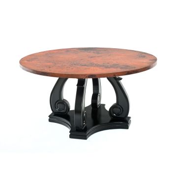 Scroll Base Copper Dining Table
