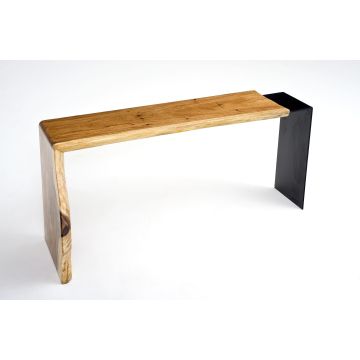 Natural Furniture Sofa Table with Forged Metal