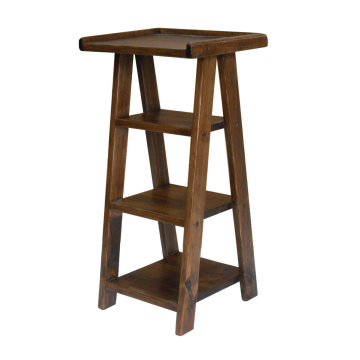 Rustic Ladder Telephone End Table - Caramel Finish
