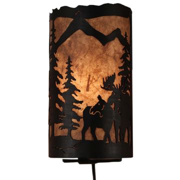 Rustic Moose Wall Sconce