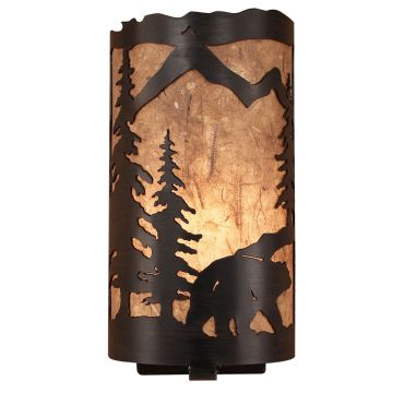 Rustic Forest Bear Wall Sconce