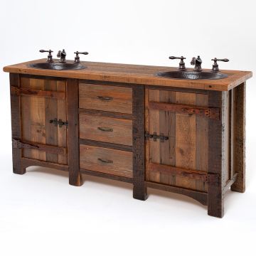 Reclaimed Heritage Double Sink Barn Wood Vanity