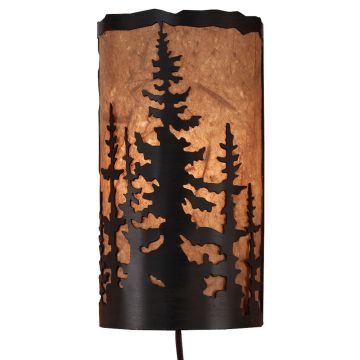 Rustic Pine Forest Wall Sconce