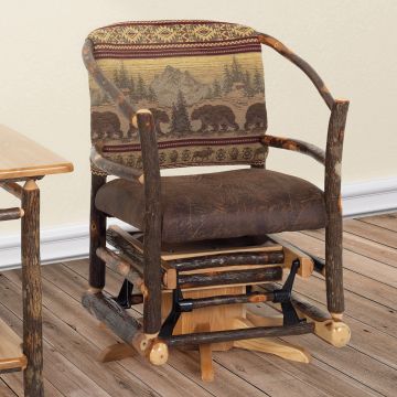 Hickory Log Glider Hoop Chair