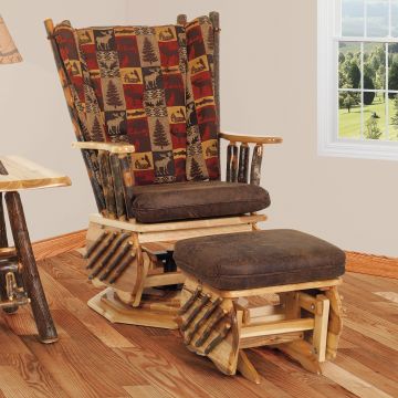 Hickory Log Glider Chair