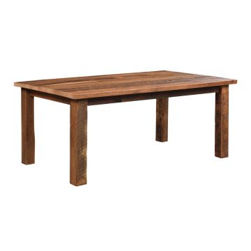 Almanzo Pioneer Barn Wood Dining Table - Solid Top - Clear Finish