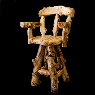 Aspen Log Barstool with Arms