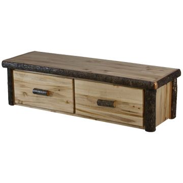 Beartooth Hickory Log Bench Chest - 60" (2 Drawers) - Wild Panel