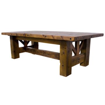 Rustic Timber Frame Barnwood Dining Table