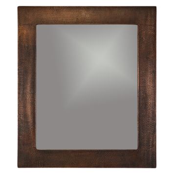36″ Hand Hammered Rectangle Copper Mirror