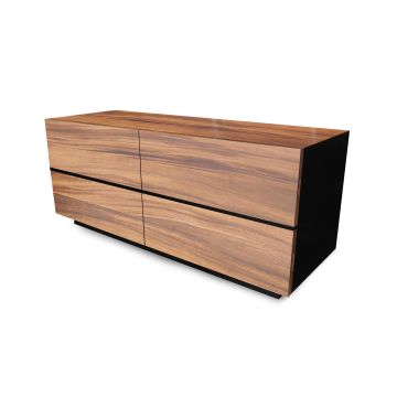 Modern Chic Wood 4 Drawer Dresser - Ebony Accents