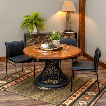 Modern Twisted Spoke Copper Dining Table