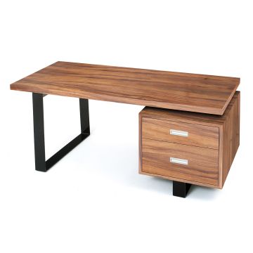 Contemporary Rustic Wood Desk - Asian Walnut