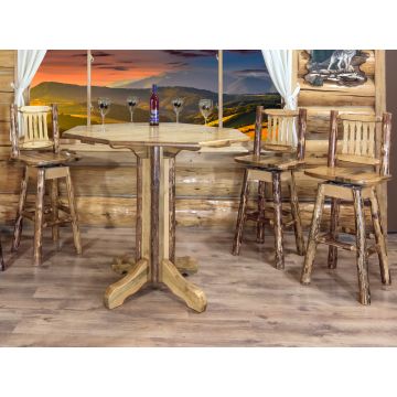 Glacier Country Pedestal Pub Table with Swivel Bar Stools