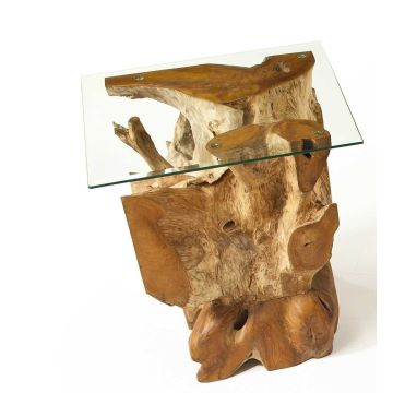 Naturally Rustic Teak Root End Table