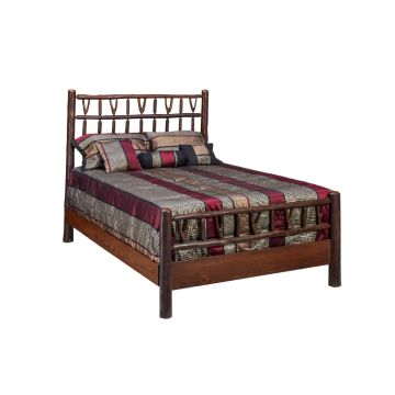 New West Rustic Missoula Bed w/ Spindled Headboard 