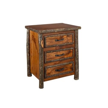 New West Red Lodge 3 Drawer Rustic Nightstand 