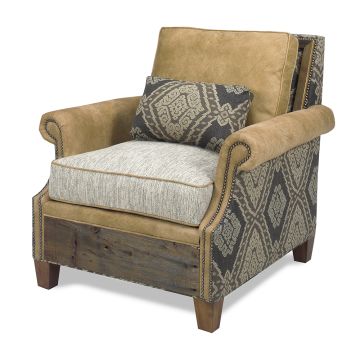 Norfolk Upholstered Barn Wood Lounge Chair - Aztec Sunrise