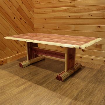 Red Cedar Slab Trestle Dining Table - 42" W x 84" L